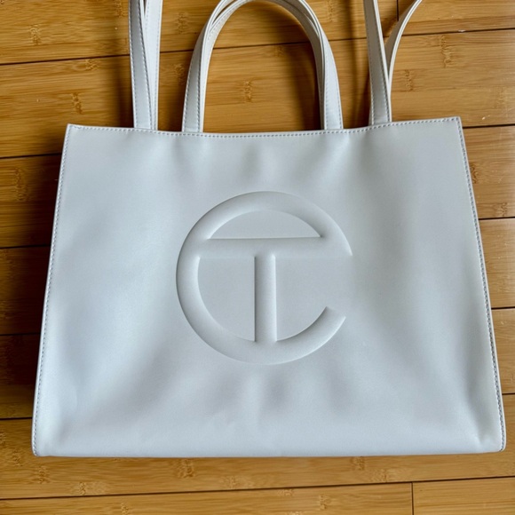 White Telfar Medium Shopping Tote Bag - Picture 9 of 13